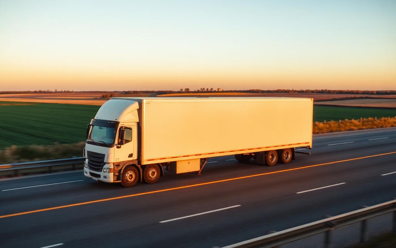 Straight truck travelling on Highway 401 between Toronto and Eastern Ontario