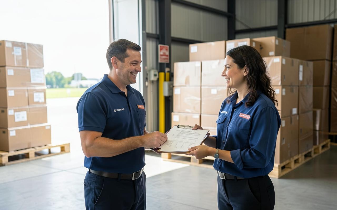 Driver capturing an electronic signature for proof of delivery at a loading dock